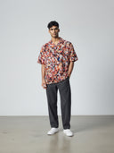 Printed Short-Sleeve Shirt – 100% Satin Viscose